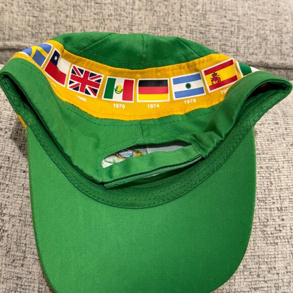 FIFA World Cup Country Flag Hosts 1930 Brasil Brazil 2014  FIFA World Cup Country Flag Hosts 1930 Brasil Brazil 2014 Green Hat Cap Soccer
